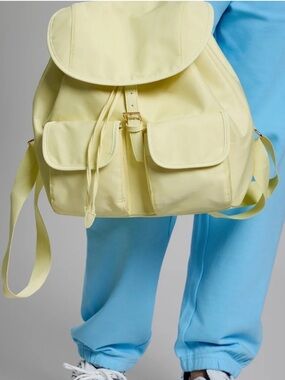 💛 Year of Ours Adorable Versatile  Yellow Flap Pocket Backpack Bag Purse Mom